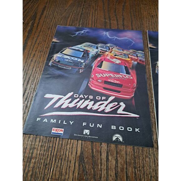 Lot of 2 Days of Thunder Family Fun Books 1990 NASCAR Paramount Exxon Promo - Picture 2 of 12